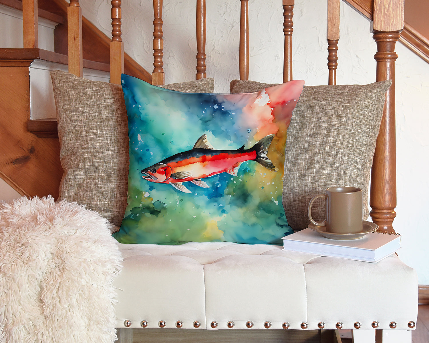 Salmon Throw Pillow - One Color / One Size - Home & Garden - Home Textile - Pillows