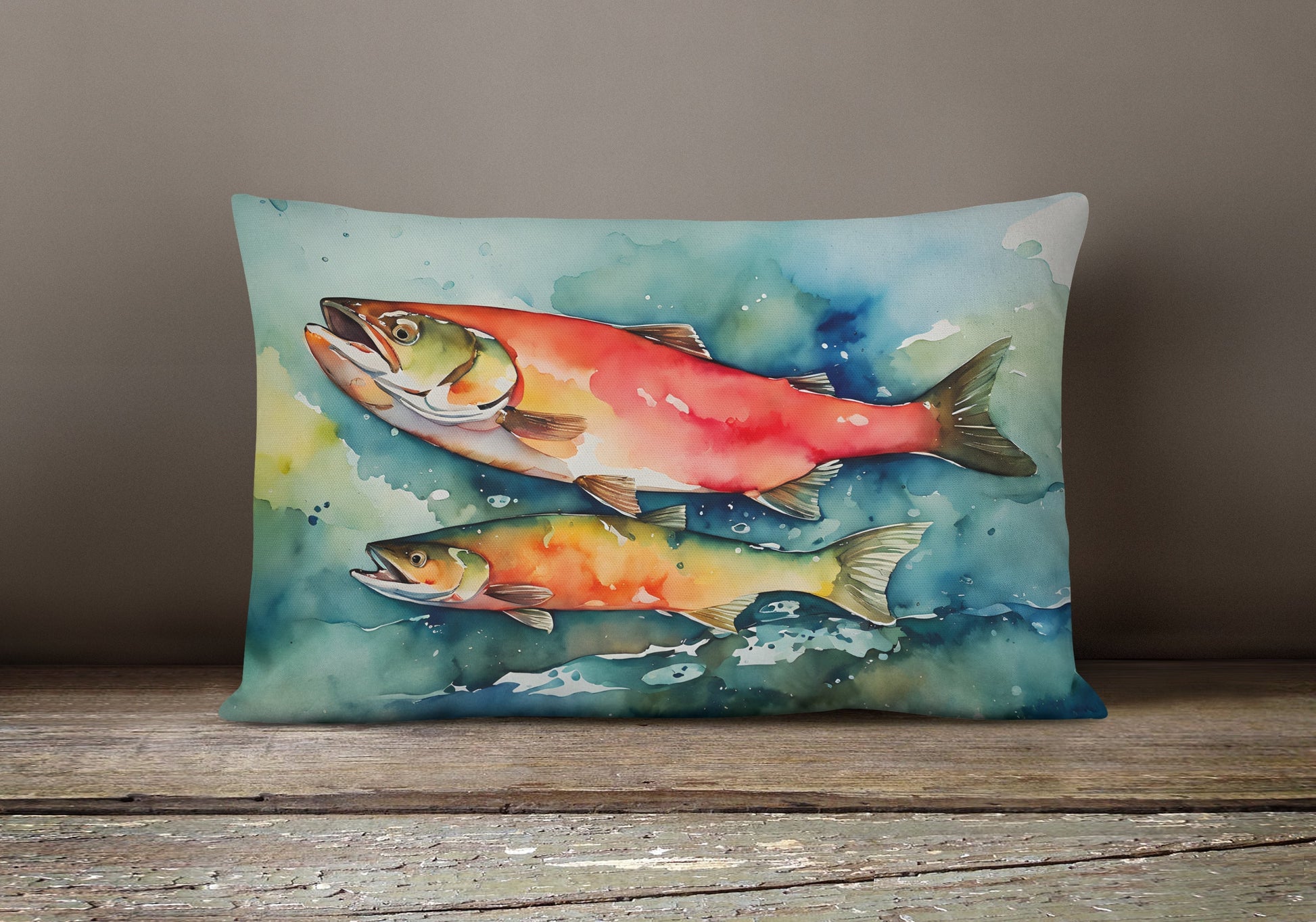 Salmon Throw Pillow - One Color / One Size - Home & Garden - Home Textile - Pillows