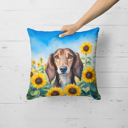 Saluki in Sunflowers Throw Pillow - One Color / One Size - Home & Garden - Home Textile - Pillows