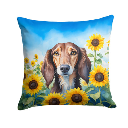 Saluki in Sunflowers Throw Pillow - One Color / One Size - Home & Garden - Home Textile - Pillows