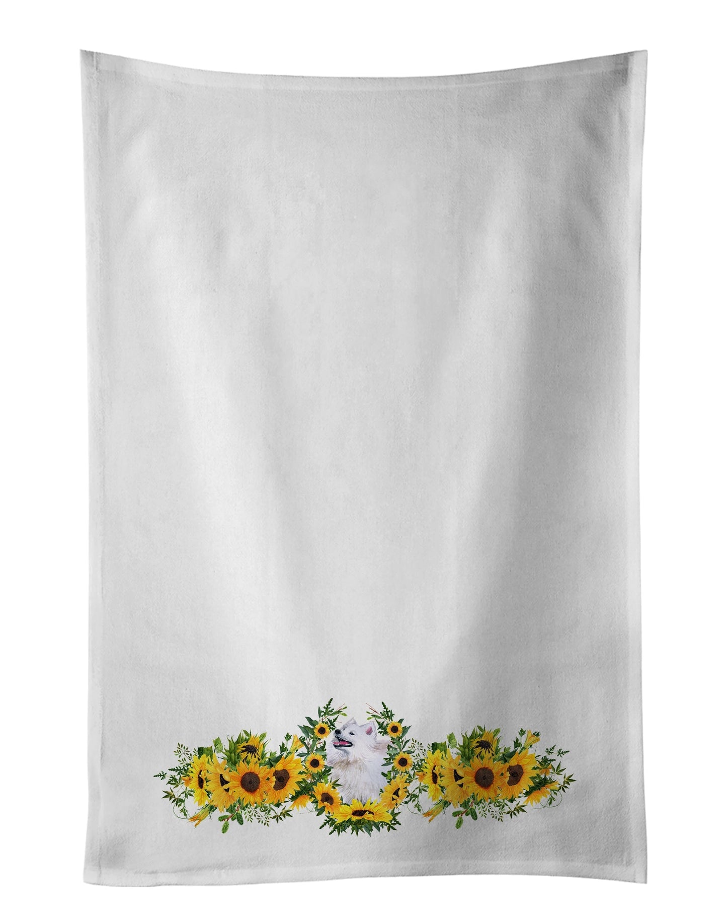 Samoyed in Sunflowers Kitchen Towel Set of 2 - One Color / One Size - Home & Garden - Home Textile - Towels