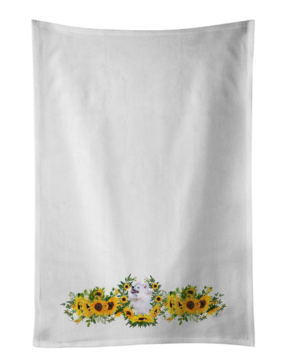 Samoyed in Sunflowers Kitchen Towel Set of 2 - One Color / One Size - Home & Garden - Home Textile - Towels