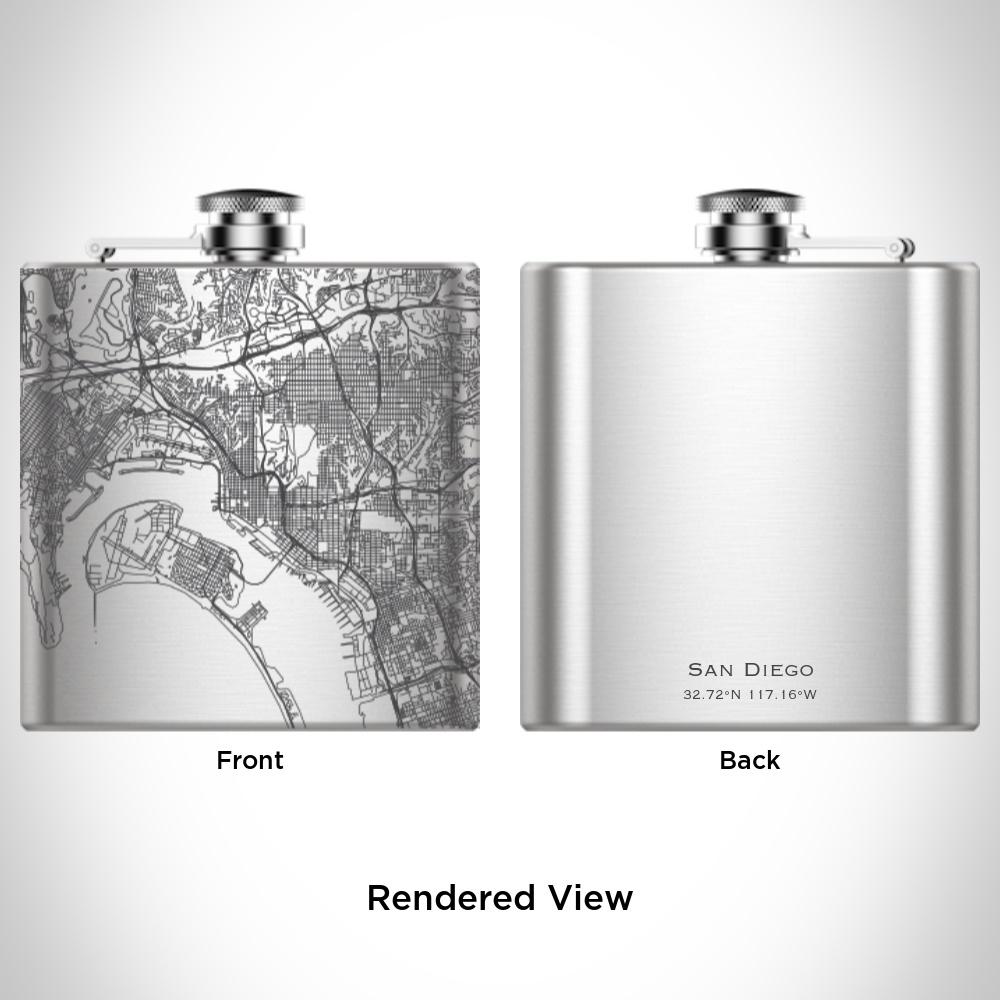 San Diego - California Map Hip Flask - Drinkware