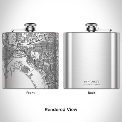 San Diego - California Map Hip Flask - Drinkware