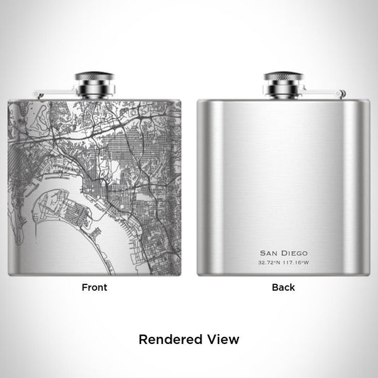 San Diego - California Map Hip Flask - Drinkware
