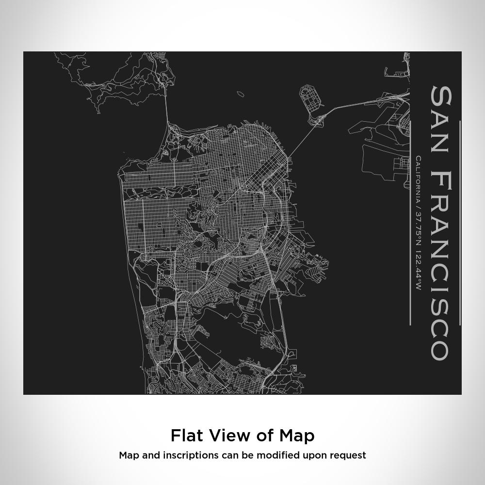 San Francisco - California Map Bottle with Bamboo Top in Matte Black - Drinkware