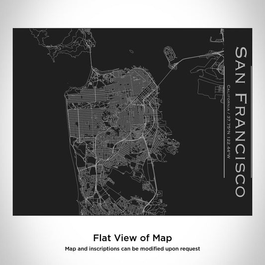 San Francisco - California Map Bottle with Bamboo Top in Matte Black - Drinkware