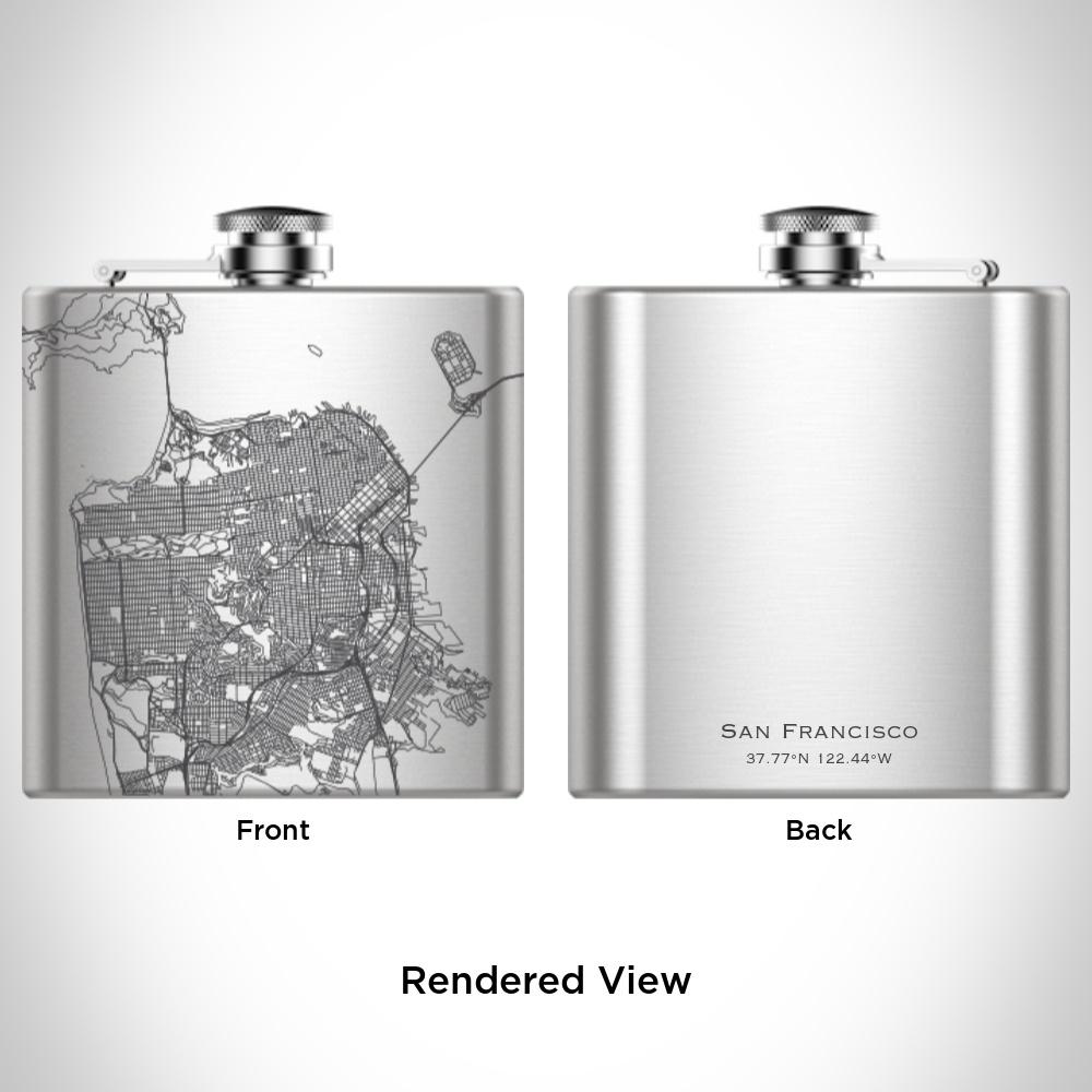 San Francisco - California Map Hip Flask - Drinkware