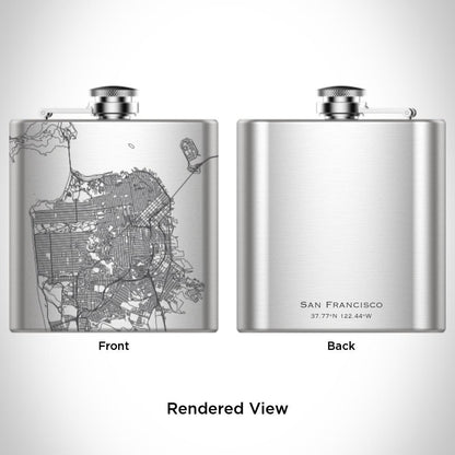 San Francisco - California Map Hip Flask - Drinkware
