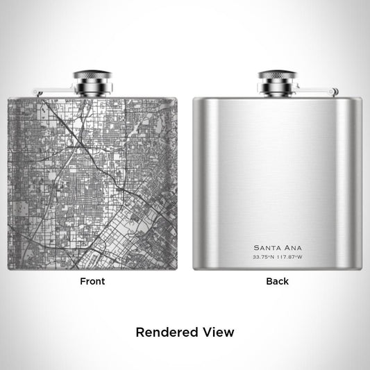 Santa Ana - California Map Hip Flask - Drinkware