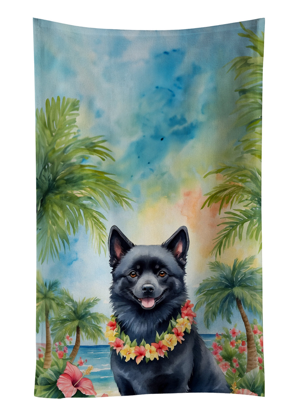 Schipperke Luau Kitchen Towel - One Color / One Size - Home & Garden - Home Textile - Towels