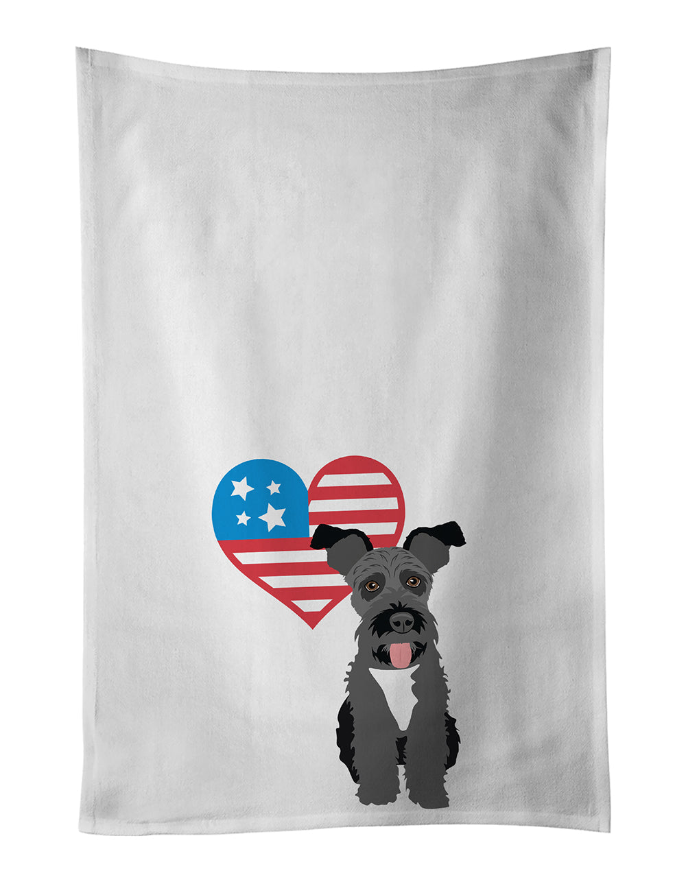 Schnauzer Black #3 Patriotic Kitchen Towel Set of 2 - One Color / One Size - Home & Garden - Home Textile - Towels