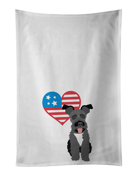 Schnauzer Black #3 Patriotic Kitchen Towel Set of 2 - One Color / One Size - Home & Garden - Home Textile - Towels