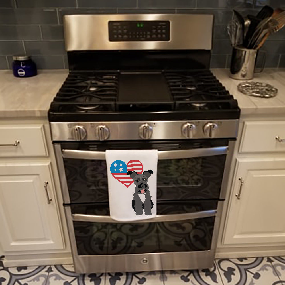 Schnauzer Black #3 Patriotic Kitchen Towel Set of 2 - One Color / One Size - Home & Garden - Home Textile - Towels