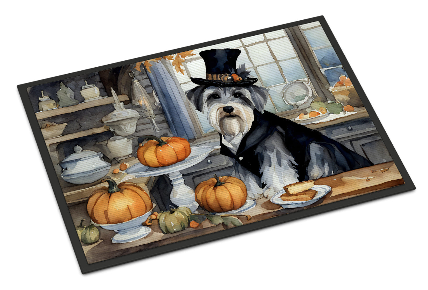 Schnauzer Fall Kitchen Pumpkins Doormat - One Color / One Size - Home & Garden - Home Textile - Carpets & Rugs