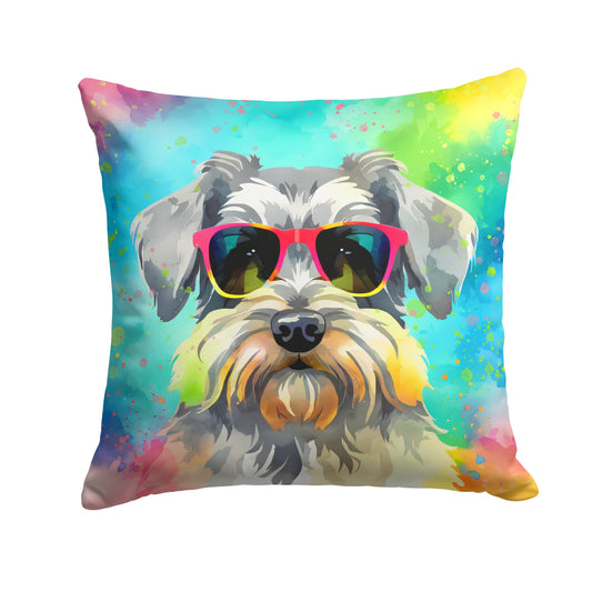 Schnauzer Hippie Dawg Throw Pillow - One Color / One Size - Home & Garden - Home Textile - Pillows