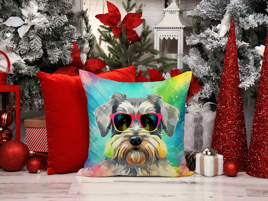 Schnauzer Hippie Dawg Throw Pillow - One Color / One Size - Home & Garden - Home Textile - Pillows