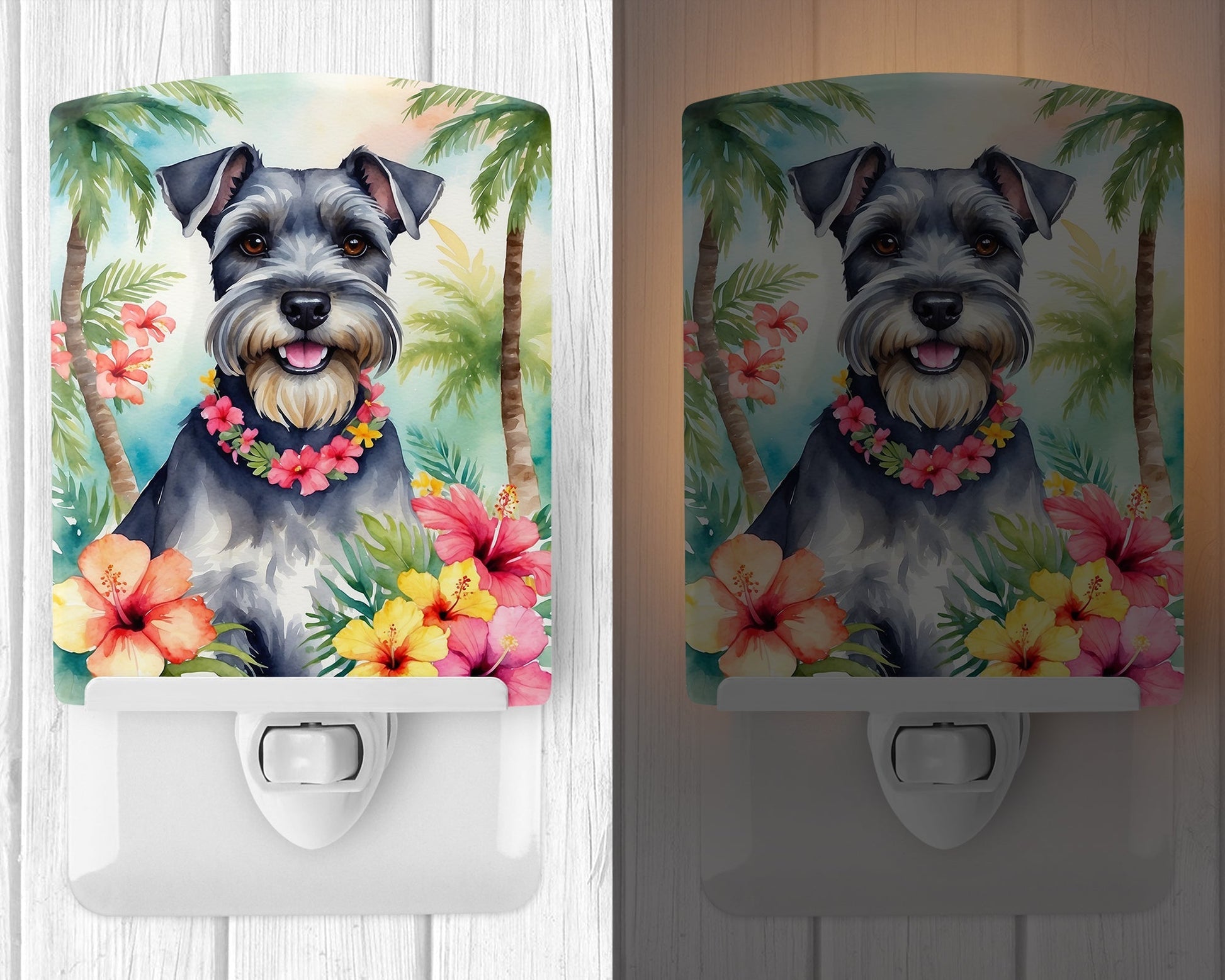 Schnauzer Luau Ceramic Night Light - One Color / One Size - Home & Garden - Home Improvement - Lights & Lighting
