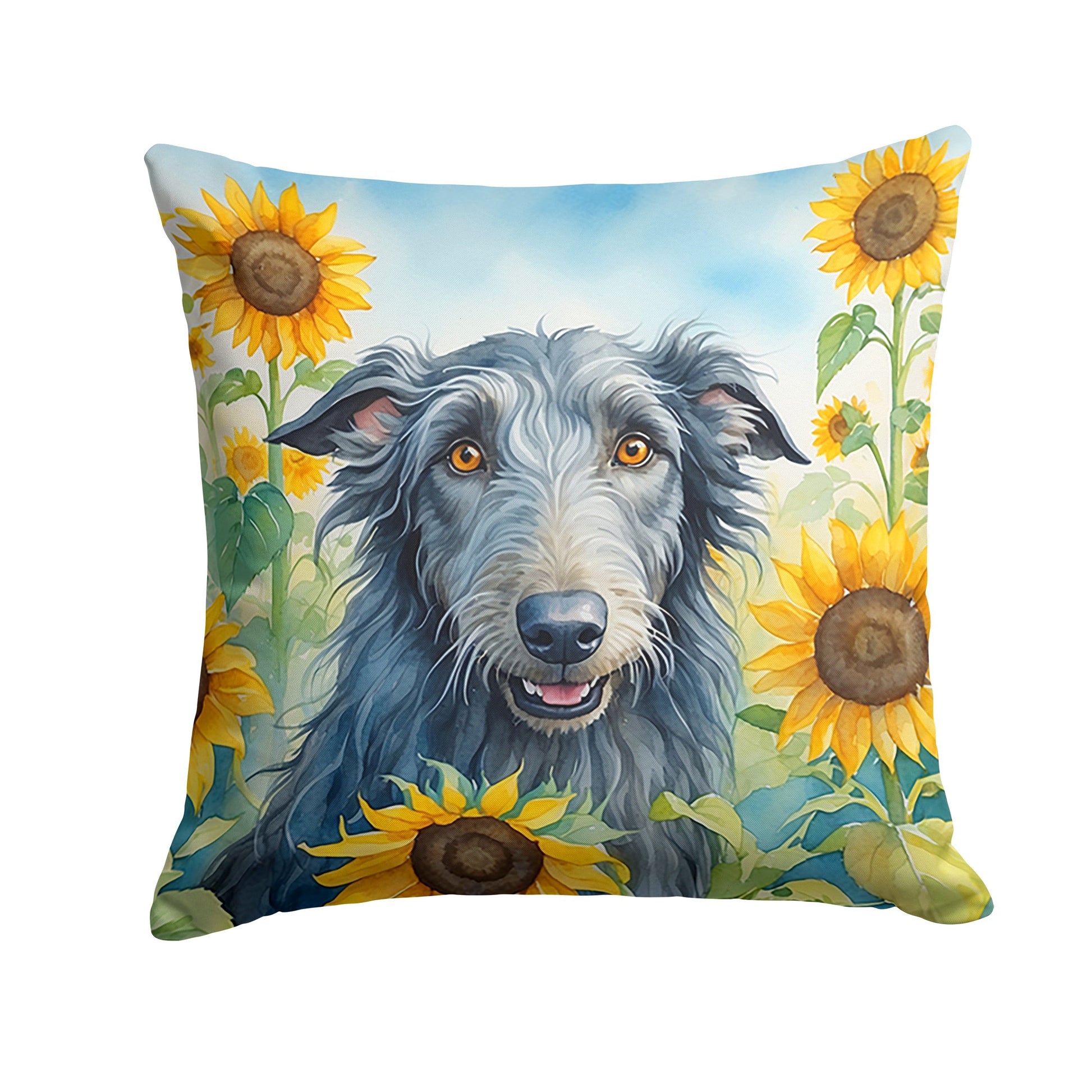 Scottish Deerhound in Sunflowers Throw Pillow - One Color / One Size - Home & Garden - Home Textile - Pillows