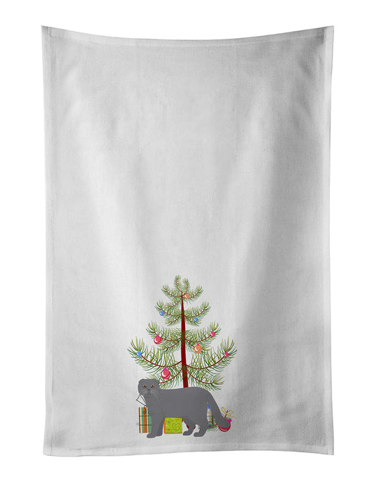 Scottish Fold Cat Christmas Kitchen Towel Set of 2 - One Color / One Size - Home & Garden - Home Textile - Towels