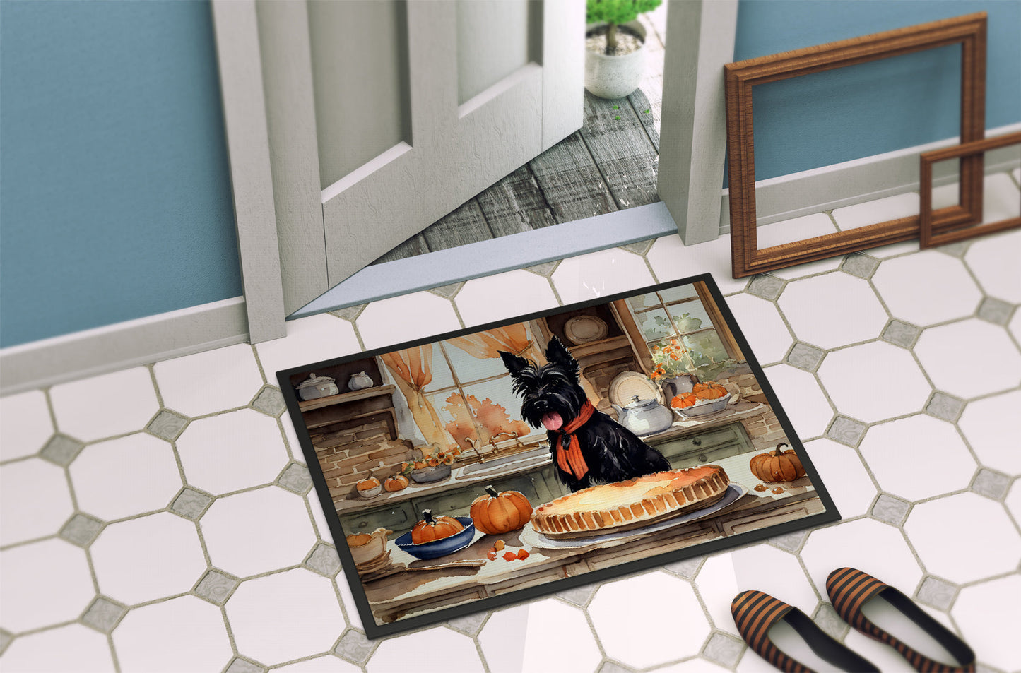Scottish Terrier Fall Kitchen Pumpkins Doormat - One Color / One Size - Home & Garden - Home Textile - Carpets & Rugs