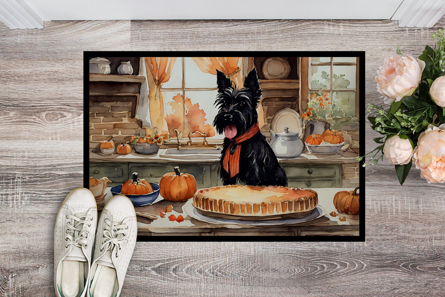 Scottish Terrier Fall Kitchen Pumpkins Doormat - One Color / One Size - Home & Garden - Home Textile - Carpets & Rugs