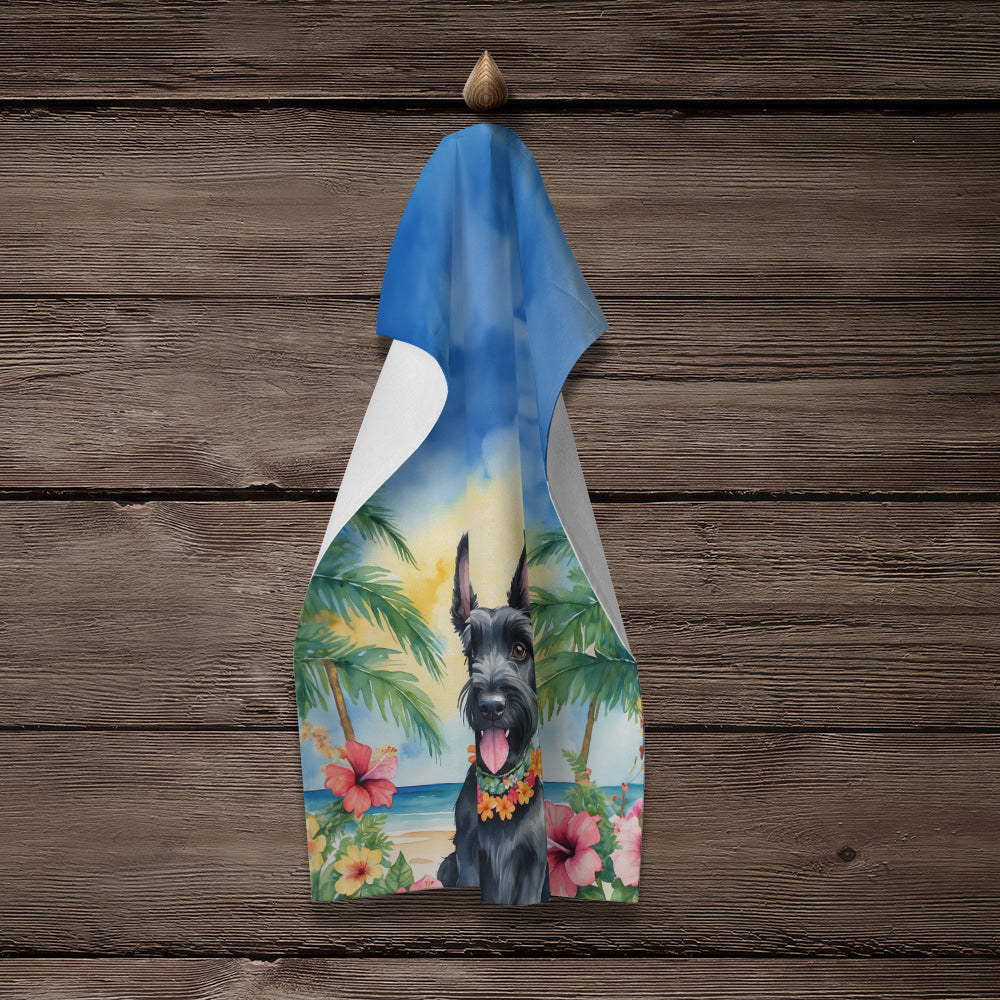 Scottish Terrier Luau Kitchen Towel - One Color / One Size - Home & Garden - Home Textile - Towels