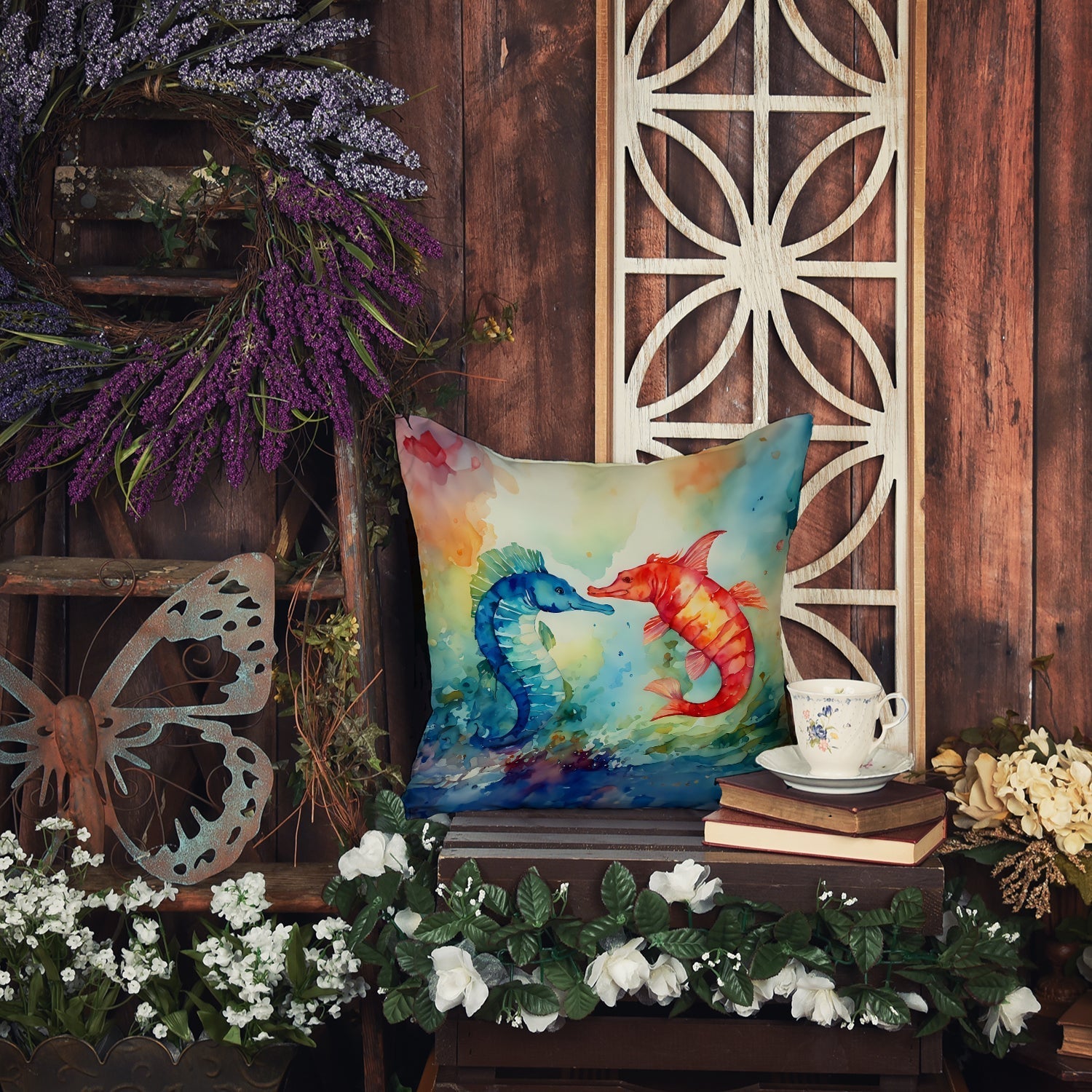 Seahorses Throw Pillow - One Color / One Size - Home & Garden - Home Textile - Pillows