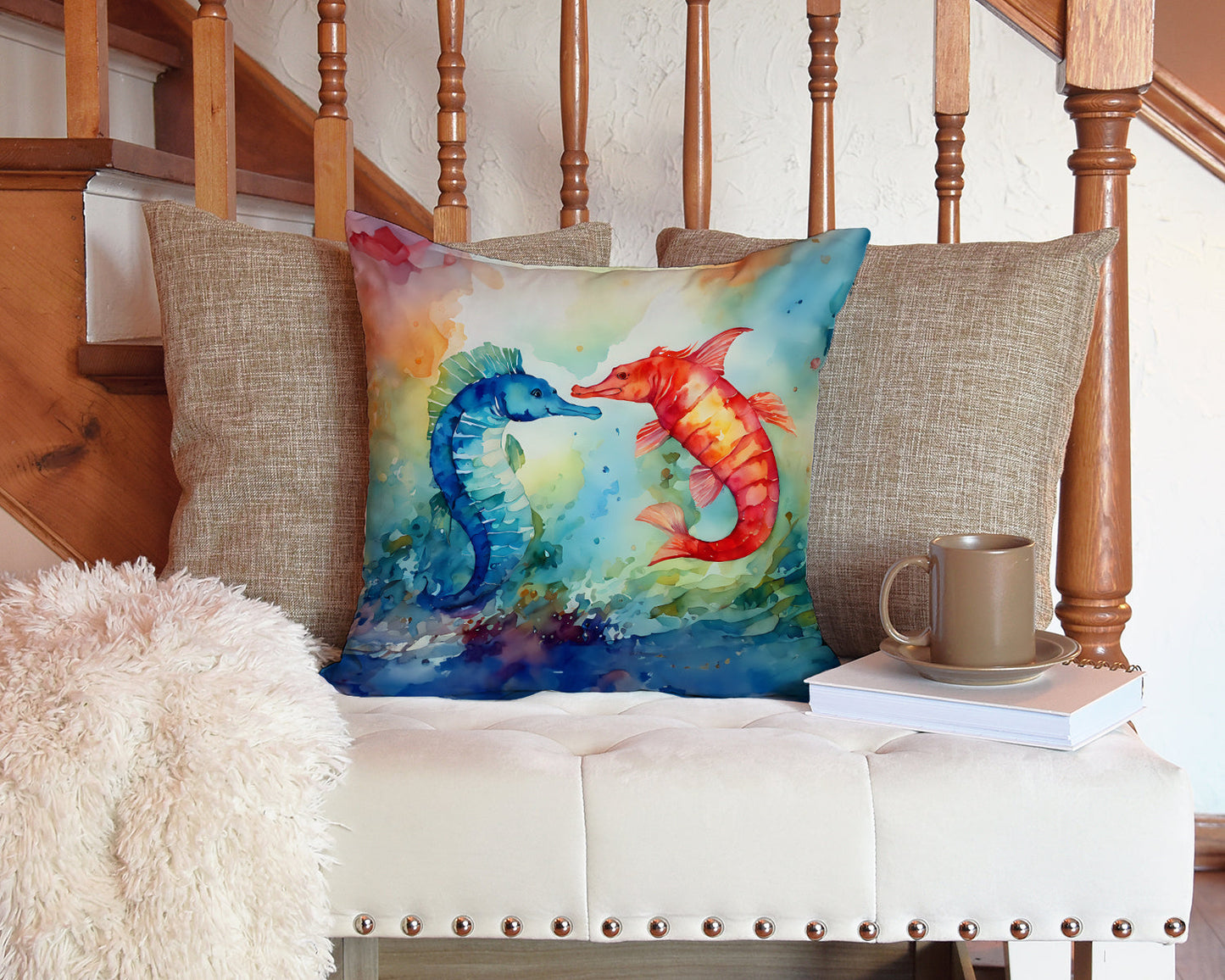 Seahorses Throw Pillow - One Color / One Size - Home & Garden - Home Textile - Pillows