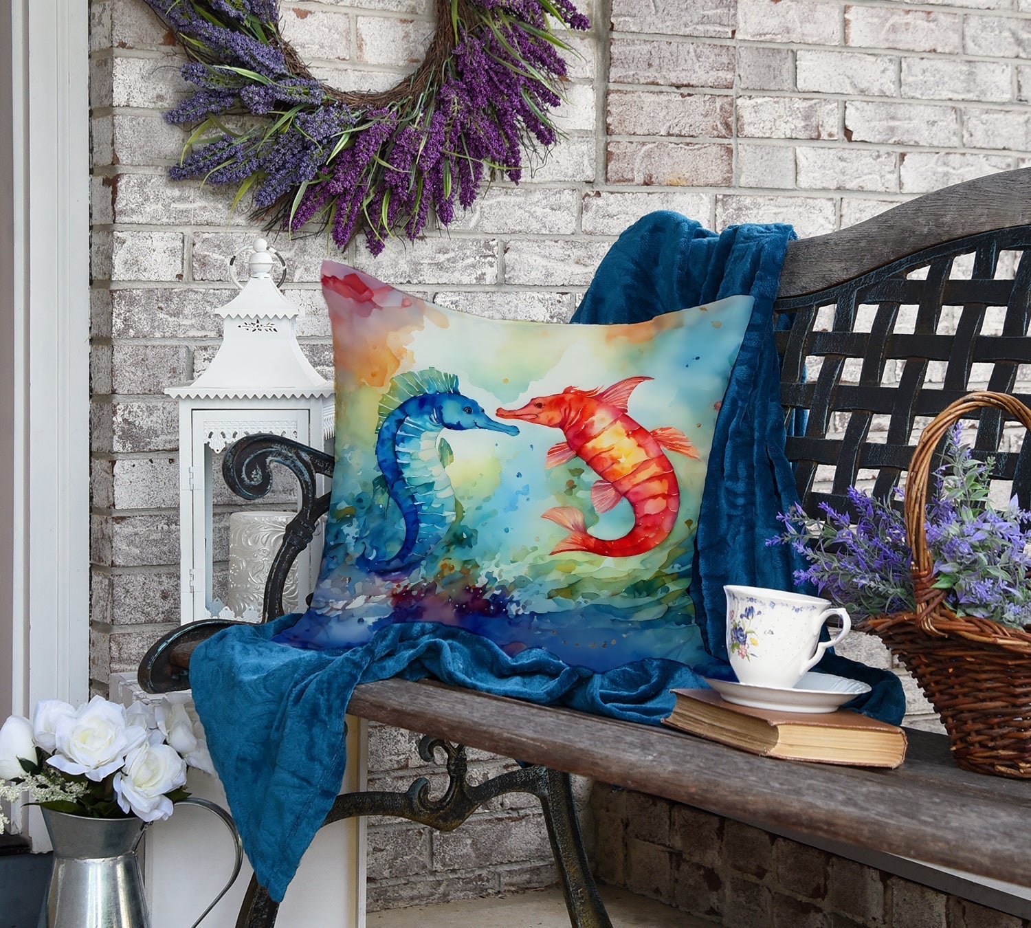 Seahorses Throw Pillow - One Color / One Size - Home & Garden - Home Textile - Pillows