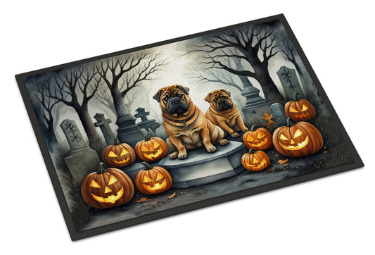 Shar Pei Spooky Halloween Doormat - One Color / One Size - Home & Garden - Home Textile - Carpets & Rugs