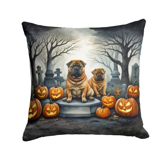 Shar Pei Spooky Halloween Throw Pillow - One Color / One Size - Home & Garden - Home Textile - Pillows