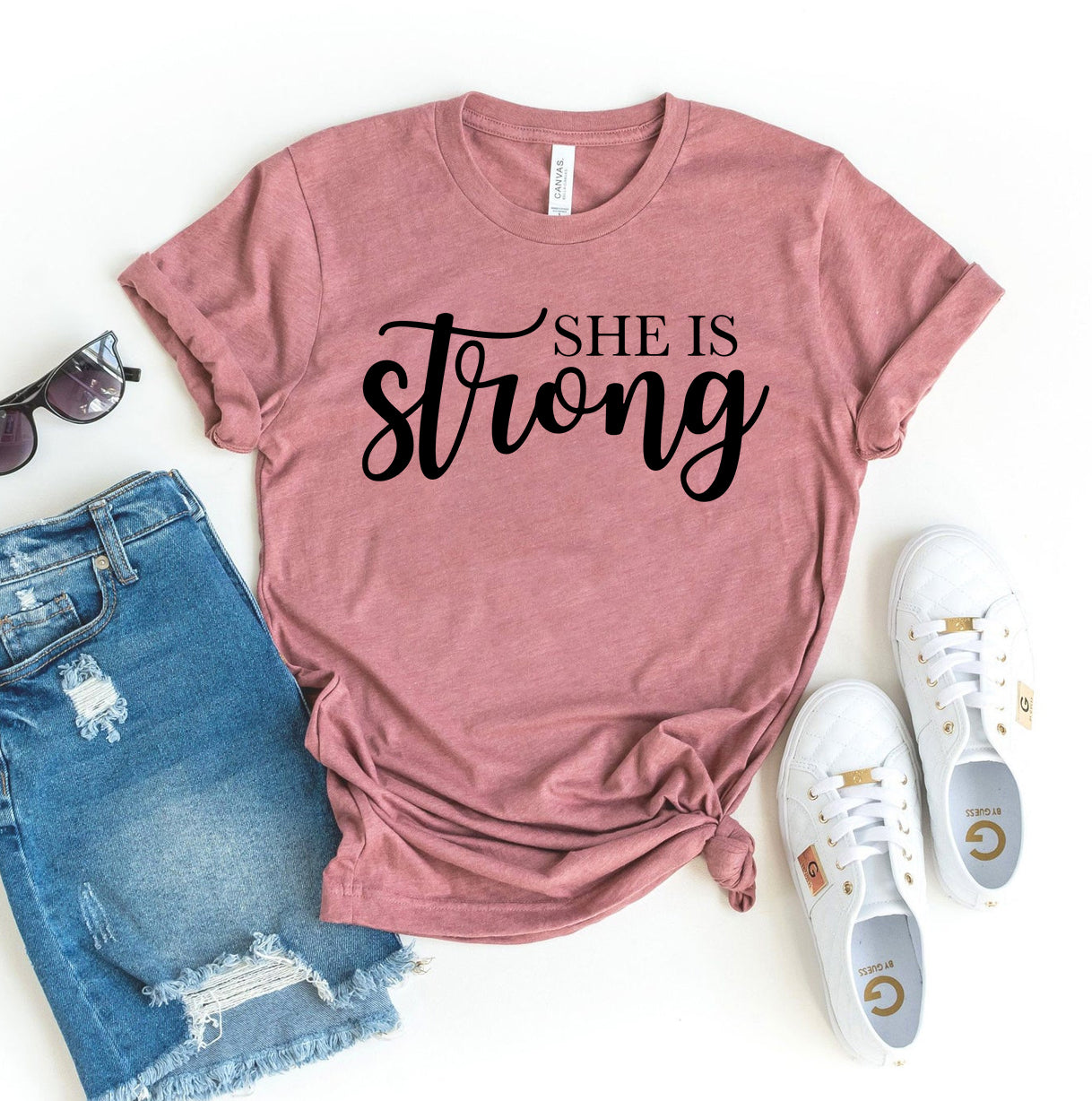 She Is Strong T-Shirt - Women’s Fashion - Women’s Clothing - Tops & Tees - T-Shirts