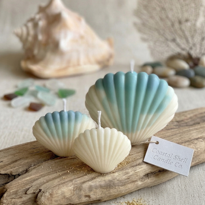 Shell Candle Handmade Coastal Decor - Home & Garden - Home Decor - Candles & Holders