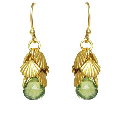 Shell Cluster Peridot Earring - One Color / One Size - Jewelry & Accessories - Earrings