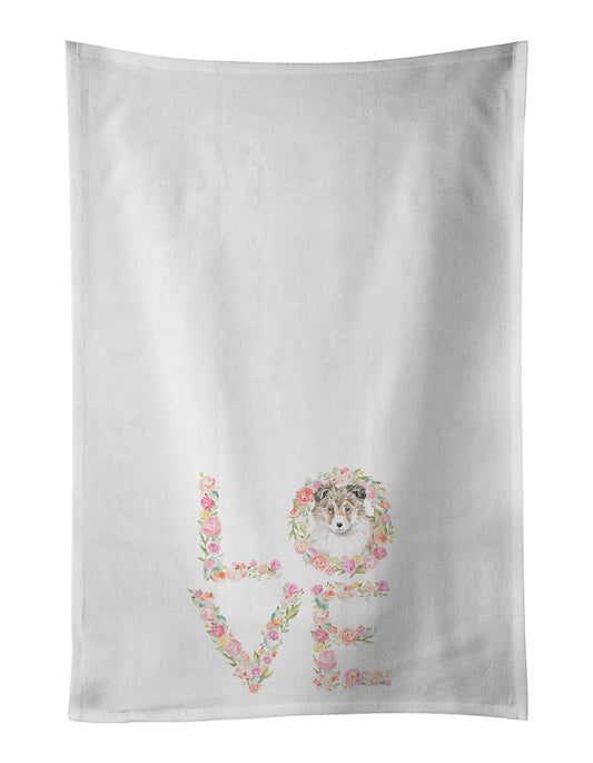 Sheltie #3 LOVE Kitchen Towel Set of 2 - One Color / One Size - Home & Garden - Home Textile - Towels