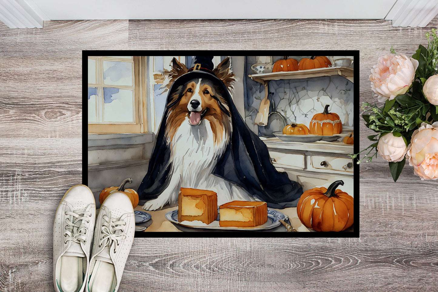 Sheltie Fall Kitchen Pumpkins Doormat - One Color / One Size - Home & Garden - Home Textile - Carpets & Rugs