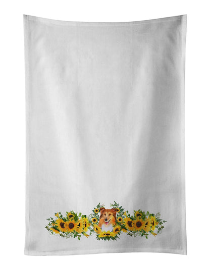 Sheltie in Sunflowers Kitchen Towel Set of 2 - One Color / One Size - Home & Garden - Home Textile - Towels