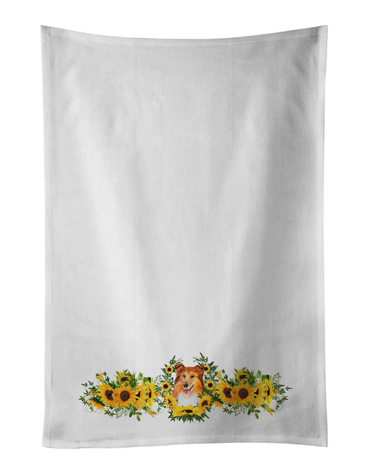 Sheltie in Sunflowers Kitchen Towel Set of 2 - One Color / One Size - Home & Garden - Home Textile - Towels