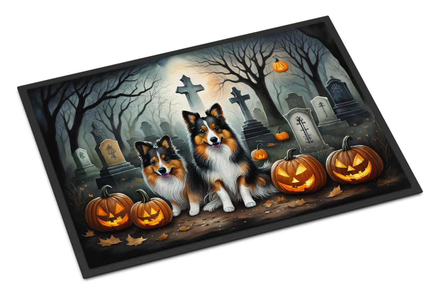 Sheltie Spooky Halloween Doormat - One Color / One Size - Home & Garden - Home Textile - Carpets & Rugs