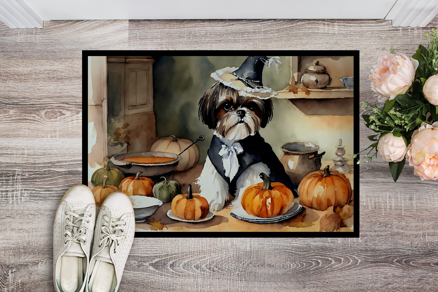 Shih Tzu Fall Kitchen Pumpkins Doormat - One Color / One Size - Home & Garden - Home Textile - Carpets & Rugs