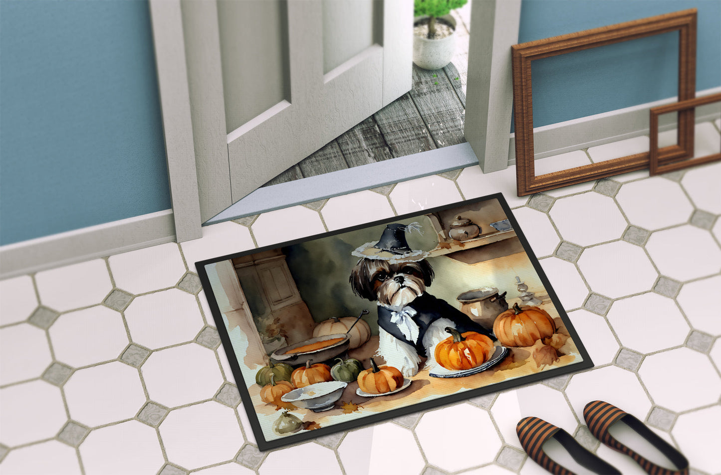 Shih Tzu Fall Kitchen Pumpkins Doormat - One Color / One Size - Home & Garden - Home Textile - Carpets & Rugs