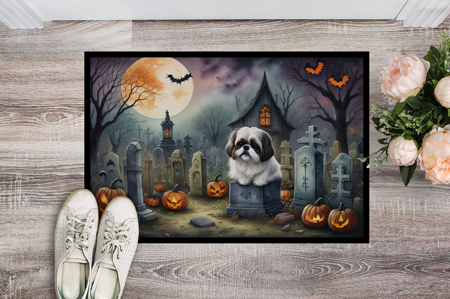 Shih Tzu Spooky Halloween Doormat - One Color / One Size - Home & Garden - Home Textile - Carpets & Rugs
