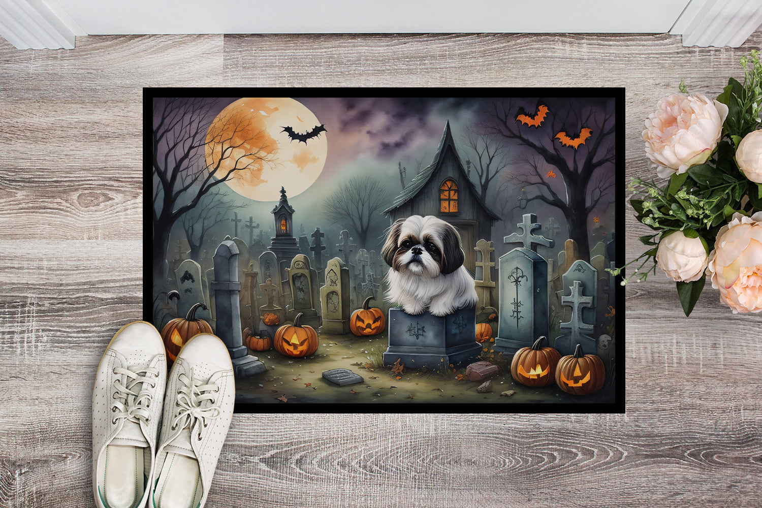 Shih Tzu Spooky Halloween Doormat - One Color / One Size - Home & Garden - Home Textile - Carpets & Rugs