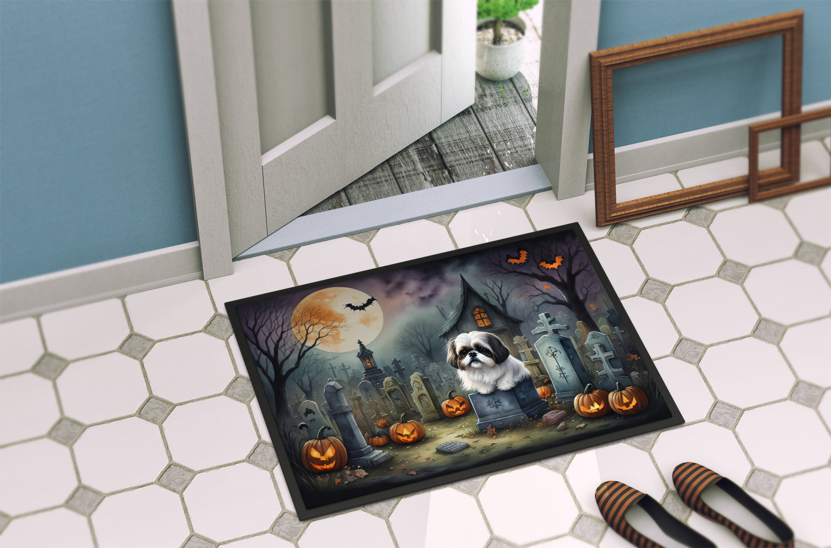 Shih Tzu Spooky Halloween Doormat - One Color / One Size - Home & Garden - Home Textile - Carpets & Rugs