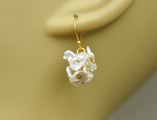 Short Keshi Pearl Cluster Earrings - One Color / One Size - Jewelry & Accessories - Earrings
