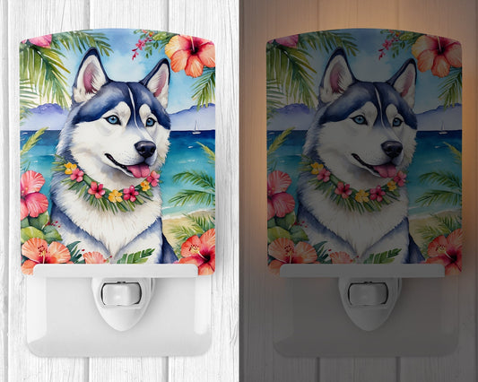 Siberian Husky Luau Ceramic Night Light - One Color / One Size - Home & Garden - Home Improvement - Lights & Lighting