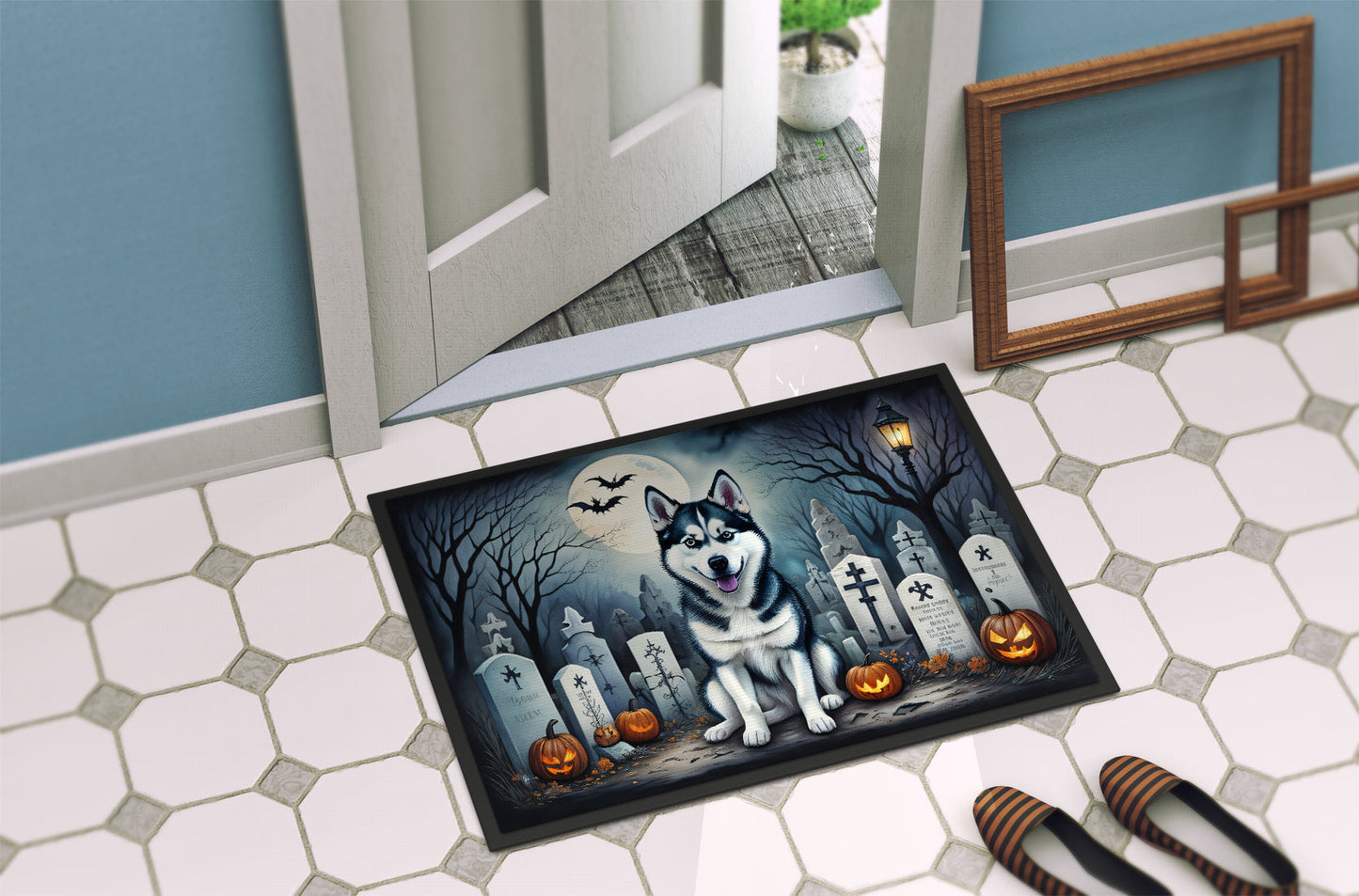 Siberian Husky Spooky Halloween Doormat - One Color / One Size - Home & Garden - Home Textile - Carpets & Rugs