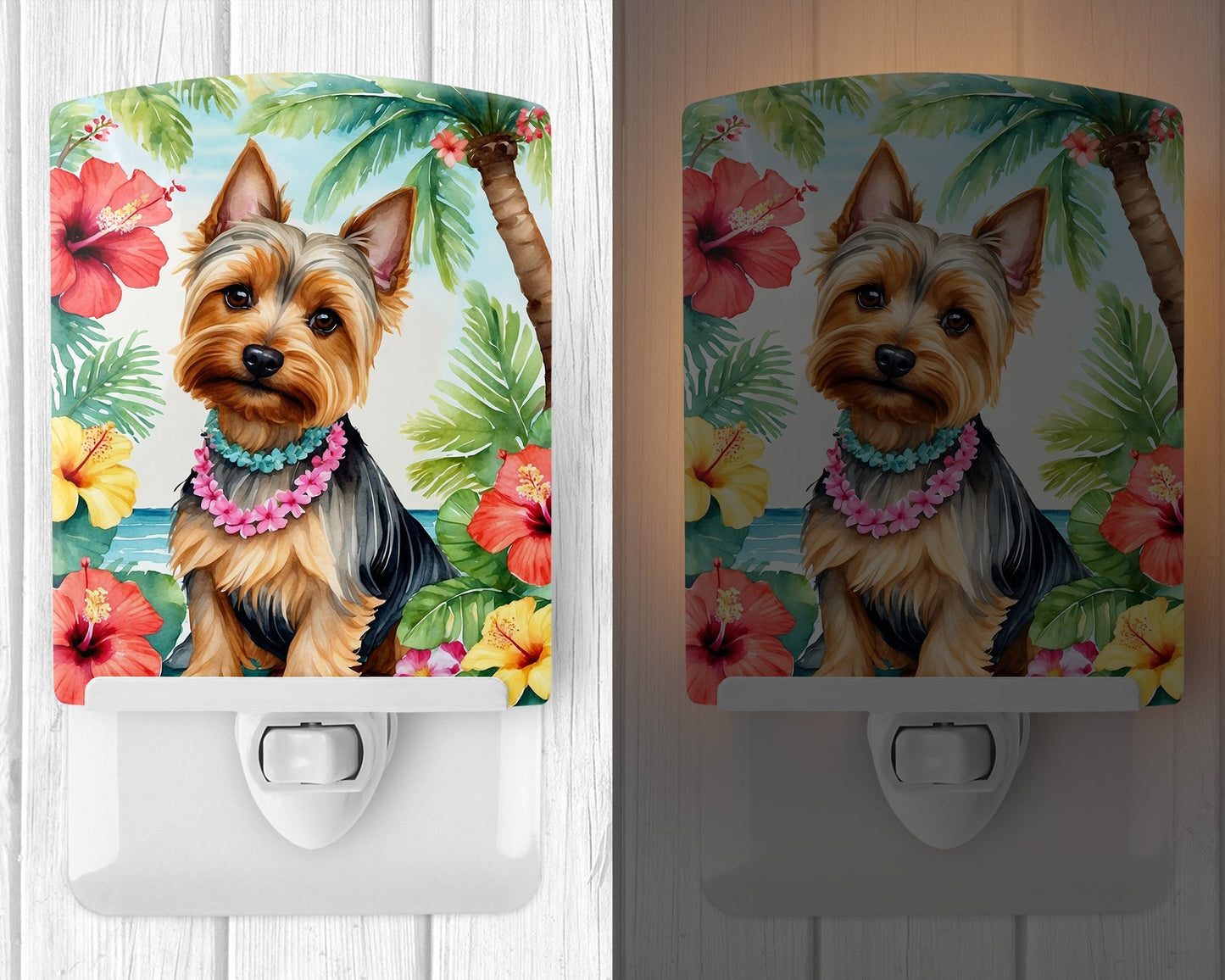 Silky Terrier Luau Ceramic Night Light - One Color / One Size - Home & Garden - Home Improvement - Lights & Lighting