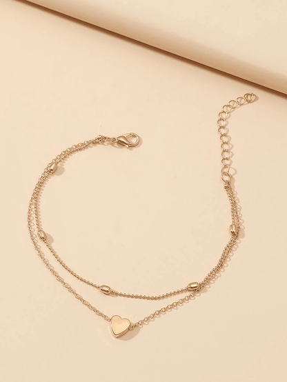 Simple Heart Anklet Ankle Bracelet - One Color / One Size - Jewelry & Accessories